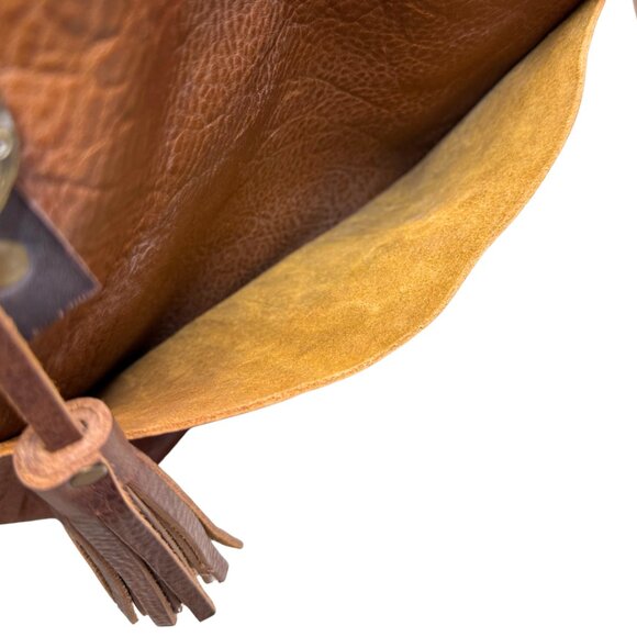 Portland Leather Classic Tote Bag Pebbled Nutmeg w Tassel Charm - Picture 8 of 11